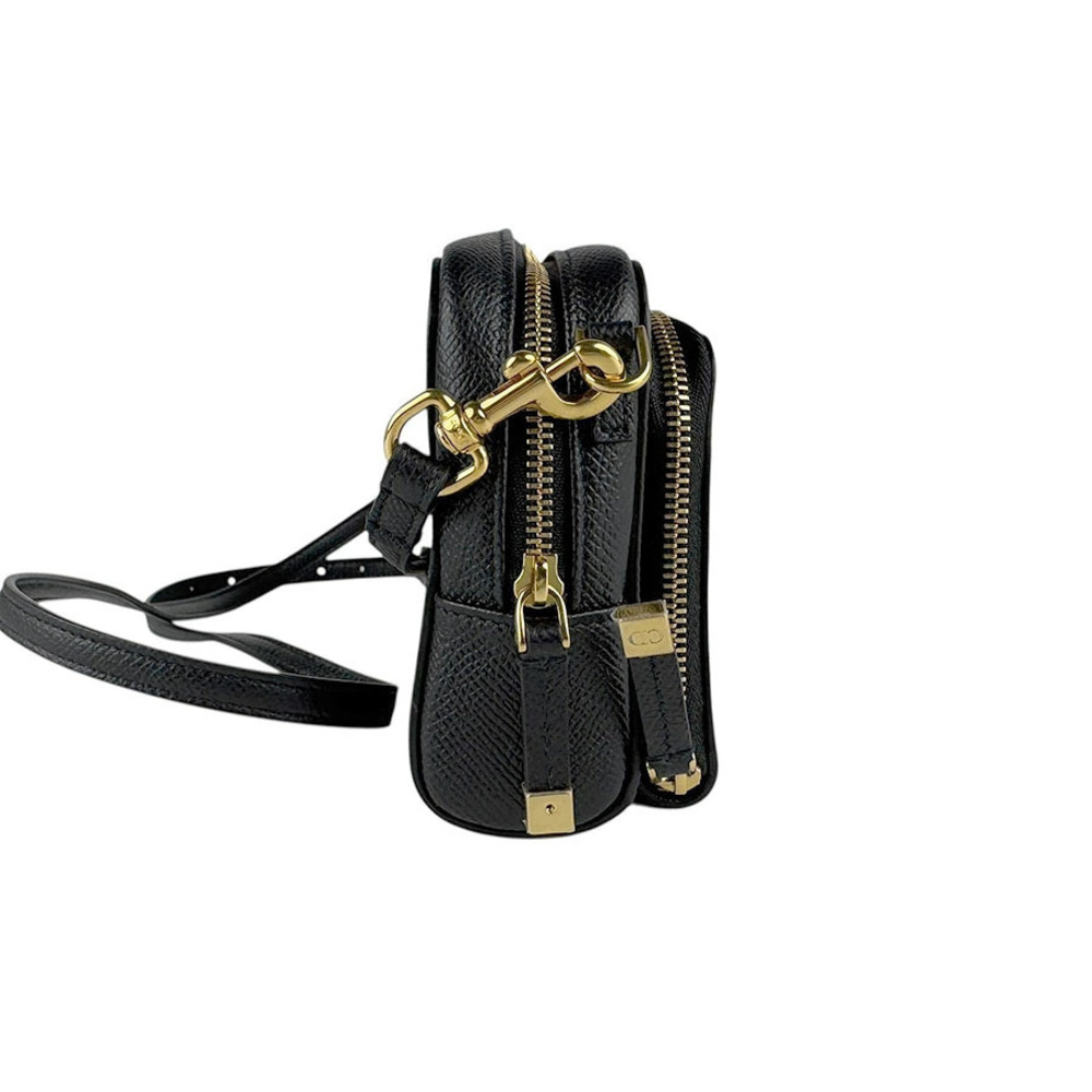 Dior  Christian Caro Black bag shoulder leather Black